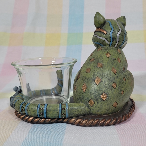 Jazzy Cat by Nancy Bolen Cherison candle holder resin figurine funky decor - Picture 6 of 8